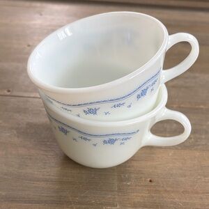 Vintage Pyrex Morning Blue coffee cups